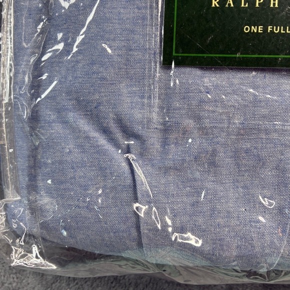 Lauren Ralph Lauren Full Bed Skirt Chambray Blue Ruffle New in Pkg 100% Cotton - Picture 3 of 10